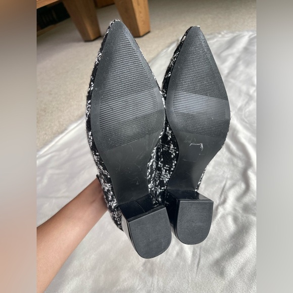 Ann Taylor Factory Houndstooth Black and White Formal Platform Heels Size 10 - Picture 4 of 6